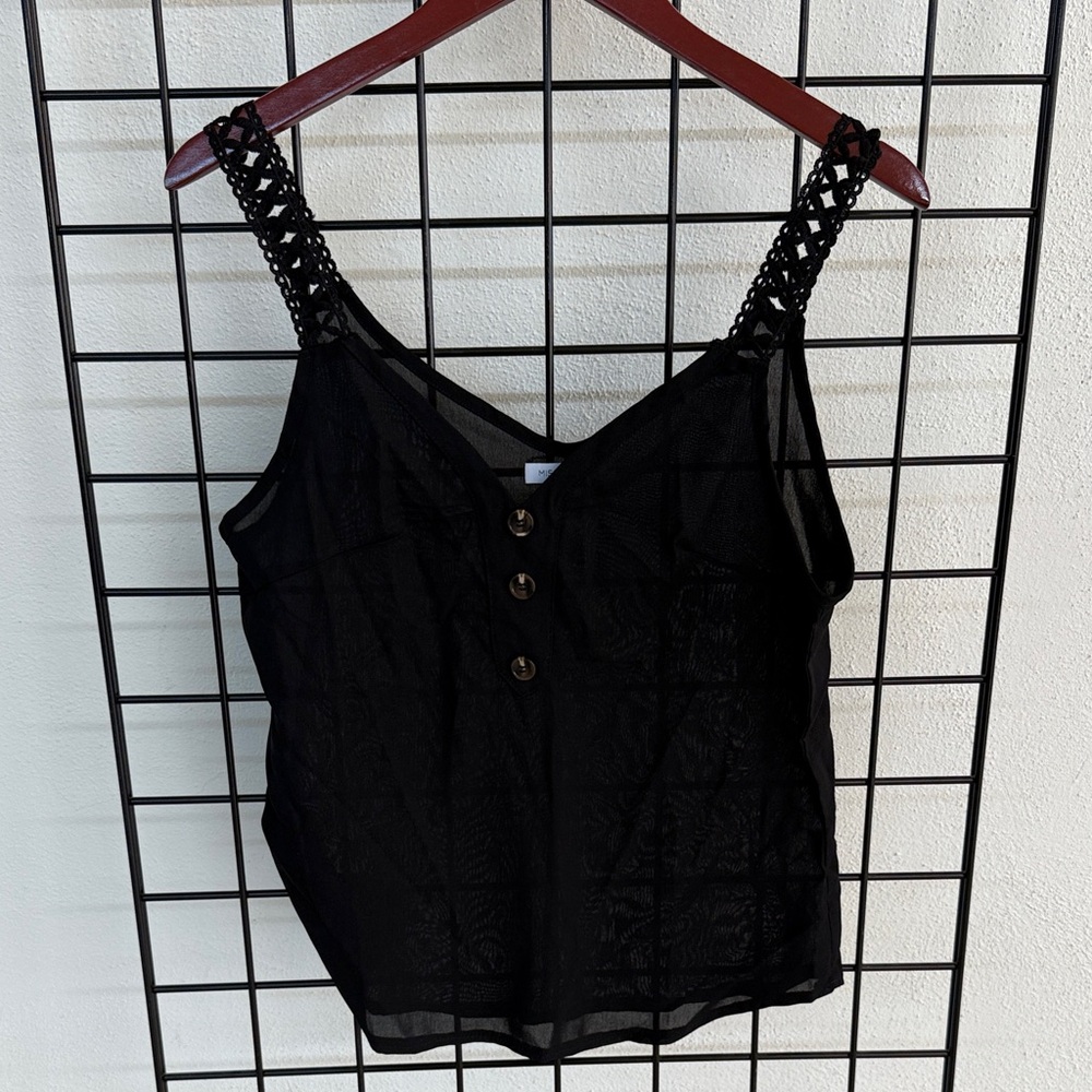 Chic Black Lace Tank Top